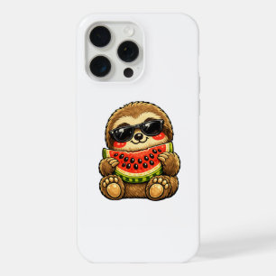 Schattige luiaard met watermeloen iPhone 15 pro max case