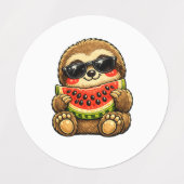 Schattige luiaard met watermeloen labels (Design 2)