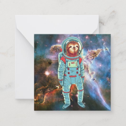 Schattige luiaard notitiekaartje (Voorkant)