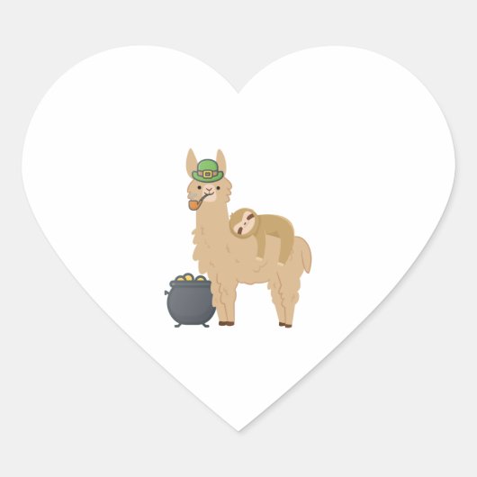 Schattige luiaard Ontspannen op een Llama Celebrat Hart Sticker (Voorkant)