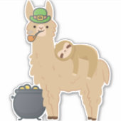 Schattige luiaard Ontspannen op een Llama Celebrat Sticker (Voorkant)