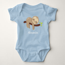 Schattige luiaard op boom Kawaii dierillustratie b Romper