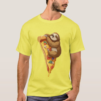 Schattige luiaard op pizzapunt Grappig eten shirt
