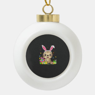 Schattige Luiaard Paaseierenjacht Konijn Oor Luiaa Keramische Bal Ornament