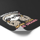 Schattige Luiaard Poster - Meer Yoga Minder Drama (Hoek)