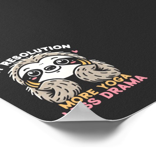 Schattige Luiaard Poster - Meer Yoga Minder Drama (Hoek)