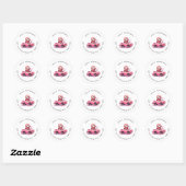 Schattige luiaard rijdt in een roze open auto - Ad Ronde Sticker (Vel)