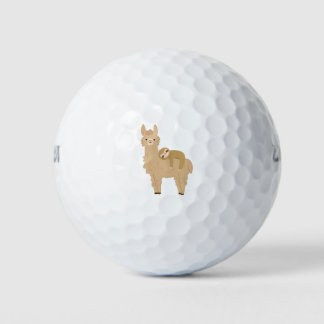 Schattige luiaard slapen op een lama golfballen