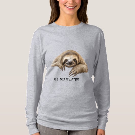 Schattige luiaard t-shirt (Voorkant)