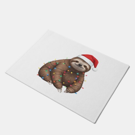 Schattige luiaard verpakt in vakantielichten Class Deurmat (Schuin)