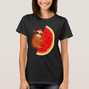 Schattige luiaard & watermeloen meloen zomer tropi t-shirt
