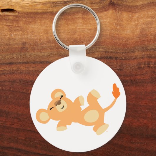 Schattige luie cartoon leeuwin sleutelhanger (Voorkant)