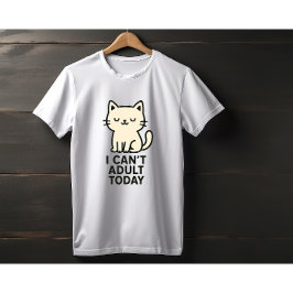 Schattige Luie Kat – “Ik Kan Vanavond Niet Volwass T-shirt