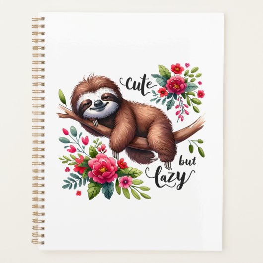 Schattige Luie Luiaard Bloemen Planner (Voorkant)
