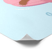 Schattige Luie Luiaard op Roze Flamingo Vlotprint Poster (Hoek)