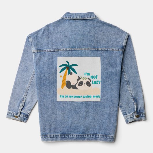 Schattige luie panda denim jacket (Achterkant)