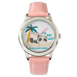 Schattige luie panda horloge