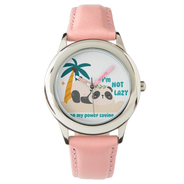 Schattige luie panda horloge (Voorkant)