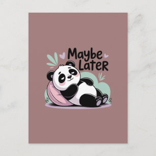Schattige Luie Panda – “Misschien Later” Ontspanne Feestdagenkaart