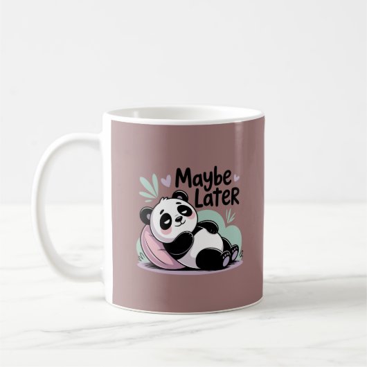 Schattige Luie Panda – “Misschien Later” Ontspanne Koffiemok (Links)