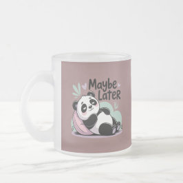 Schattige Luie Panda – “Misschien Later” Ontspanne Matglas Koffiemok