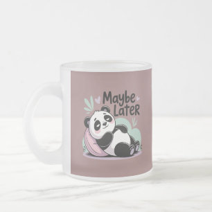 Schattige Luie Panda – “Misschien Later” Ontspanne Matglas Koffiemok