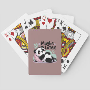 Schattige Luie Panda – “Misschien Later” Ontspanne Pokerkaarten