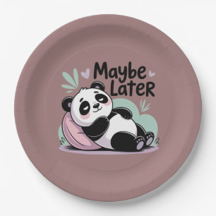 Schattige Luie Panda – “Misschien Later” Relaxende Papieren Bordje