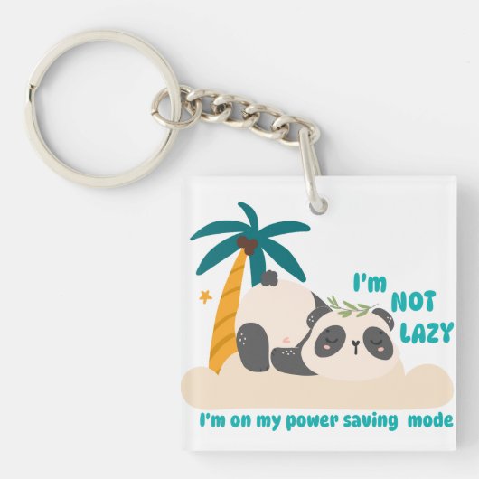 Schattige luie panda sleutelhanger (Voorkant)