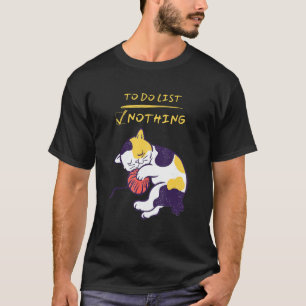 Schattige luie slapende calico poes kat die slaapt t-shirt