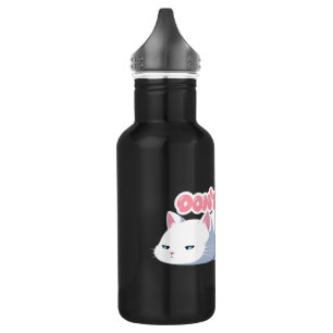 Schattige Luie Witte Kat Kawaii Anime-illustratie Waterfles