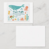 "Schattige Luier Raffle Ticket | Baby shower Invit Notitiekaartje (Voorkant / Achterkant)