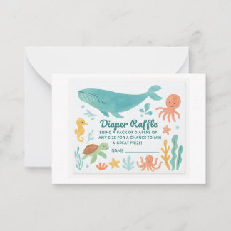 "Schattige Luier Raffle Ticket | Baby shower Invit Notitiekaartje