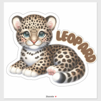 Schattige luipaard - kinderkamer sticker