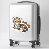 Schattige luipaard - kinderkamer sticker (Koffer)