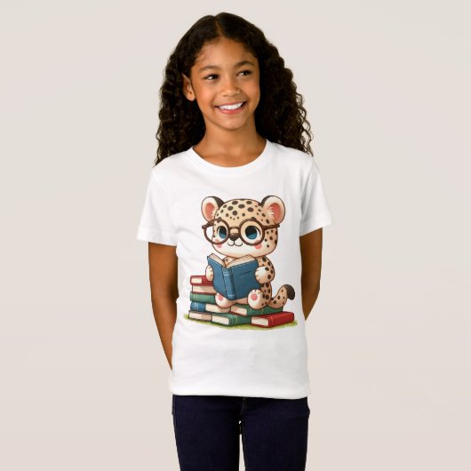 Schattige Luipaard Leest T-shirt (Voorkant volledig)