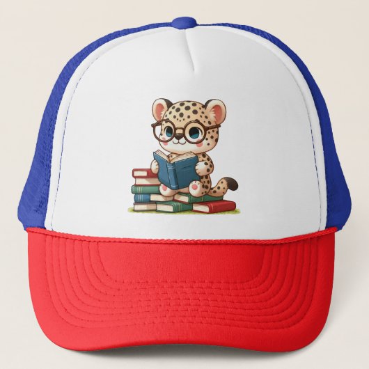 Schattige Luipaard Leest Trucker Pet (Voorkant)