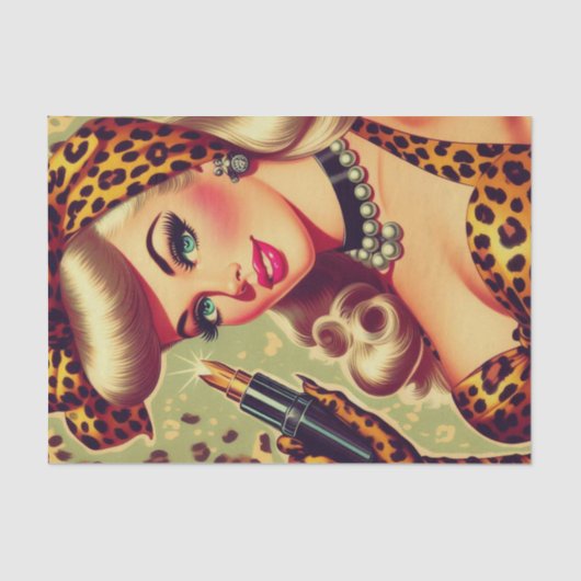 Schattige  luipaard print meisje tissuepapier (Voorkant)