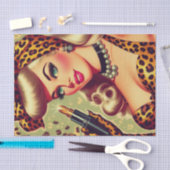 Schattige  luipaard print meisje tissuepapier (Craft)