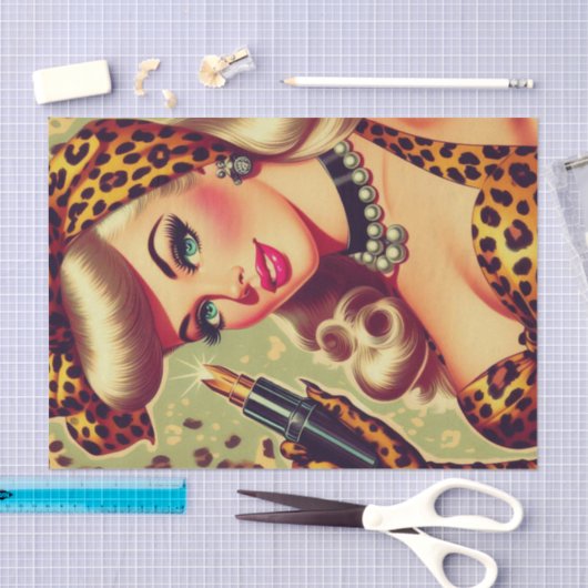 Schattige  luipaard print meisje tissuepapier (Craft)