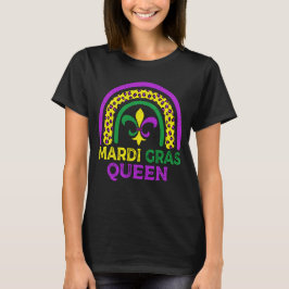 Schattige Luipaard Regenboog Mardi Gras Koningin V T-shirt