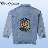 Schattige luipaard safari dier, maak de aarde weer denim jacket
