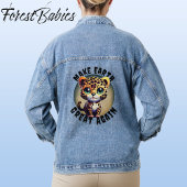 Schattige luipaard safari dier, maak de aarde weer denim jacket