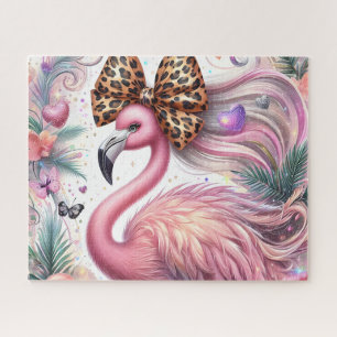 Schattige Luipaard Strik Flamingo Legpuzzel