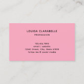 Schattige Luxe Roze Roze Aardbeiendessin Visitekaartje (Achterkant)