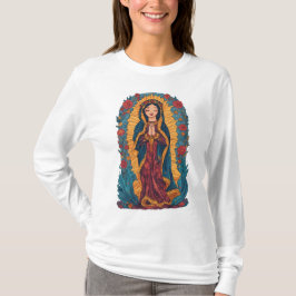 Schattige Maagd van Guadalupe Dames T-shirt met la
