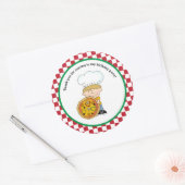 Schattige Maak je eigen Pizza Party Boy Bedankt Fa Ronde Sticker (Envelop)