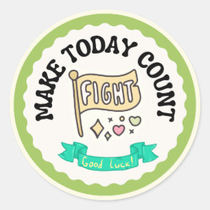 Schattige 'Maak vandaag tellen' Motivatie Ronde Sticker
