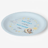 Schattige maansterren slaperige teddybeer papieren bordje (Gekanteld)