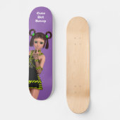 Schattige maar brutaal anime kawaii meisje met att skateboard (Voorkant)